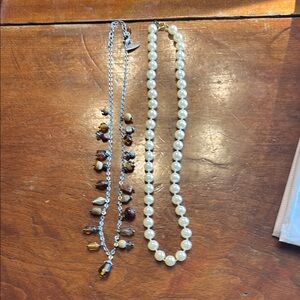Unbranded Set of a Boho Necklace and a Faux Pearl Necklace